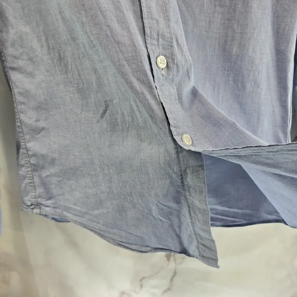 J Crew Shirt Mens Small Blue Button Down Long Sleeve Slim Flex Washed